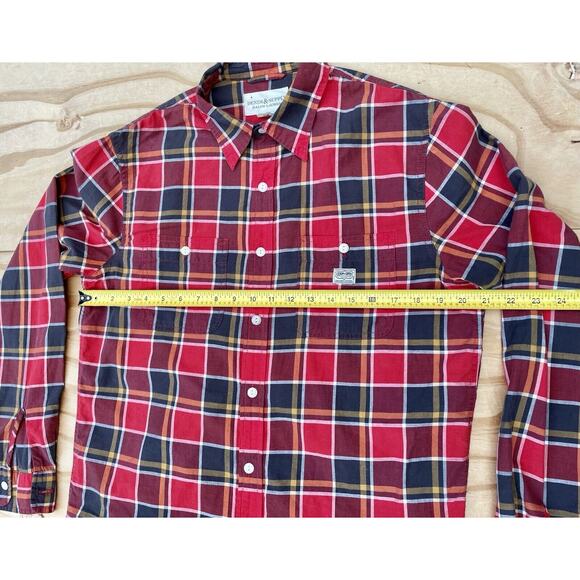 Ralph Lauren Denim Supply Long Sleeve Button Shirt Men's Cotton Plaid Red Sz. M - Picture 7 of 9